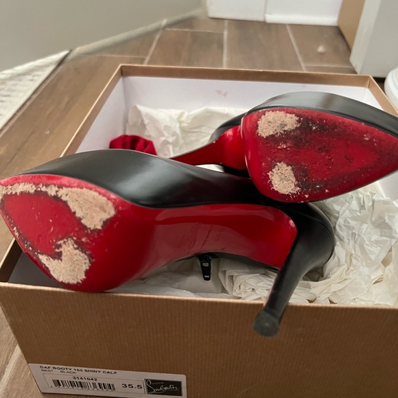 CHRISTIAN LOUBOUTIN Black DAFFODILE Sz 35.5 Ankle Boots Bootie - Picture 9 of 9